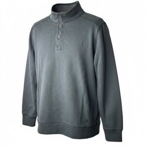 G.H. Bass & Co Men’s Gray Henley Mock‎ Neck Long Sleeve Pullover Shirt Size M